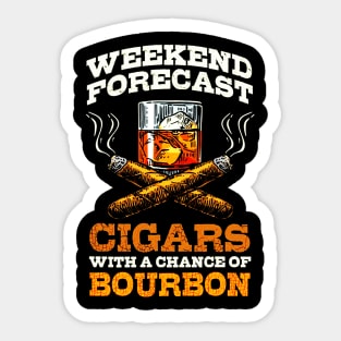 Weekend Forecast Cigars With A Chance Of Bourbon Sticker